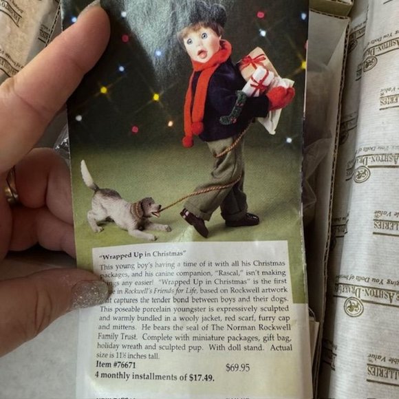 1993 Ashton-Drake "Wrapped Up In Christmas" Porcelain Figurine With Original Box - Picture 5 of 9